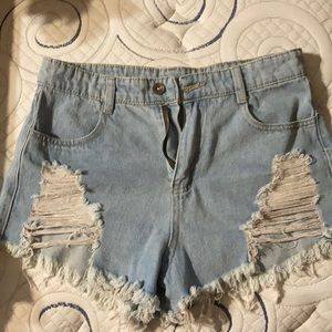 thin denim shorts